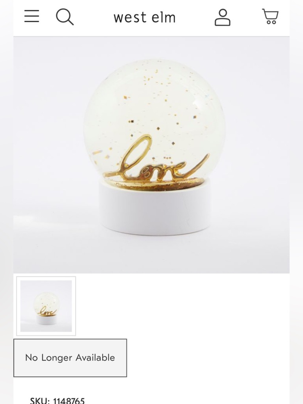 West Elm Love Snow Globe and Mirrored Tray - Picture 10 of 11